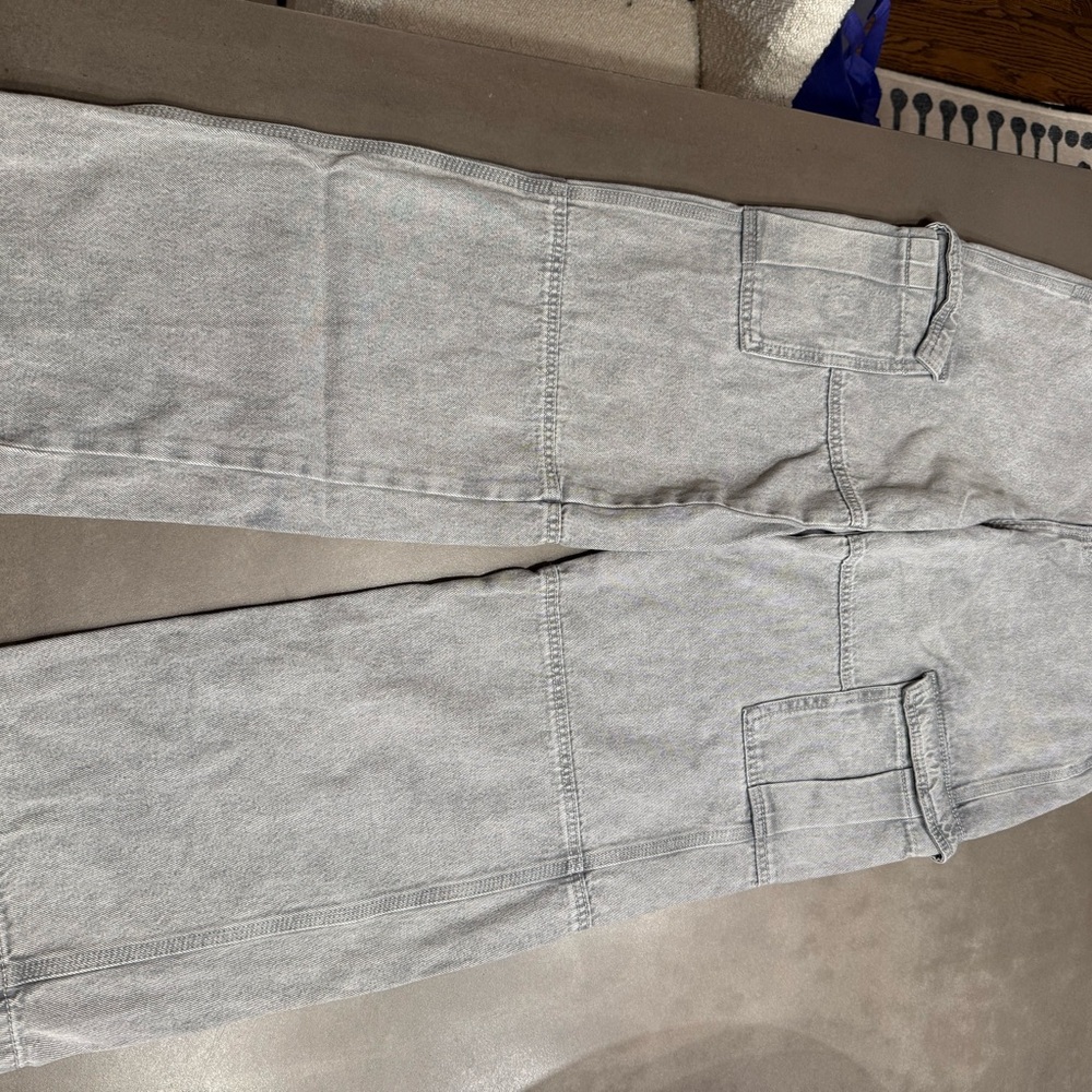 H&M Light Gray Denim Cargo Pants